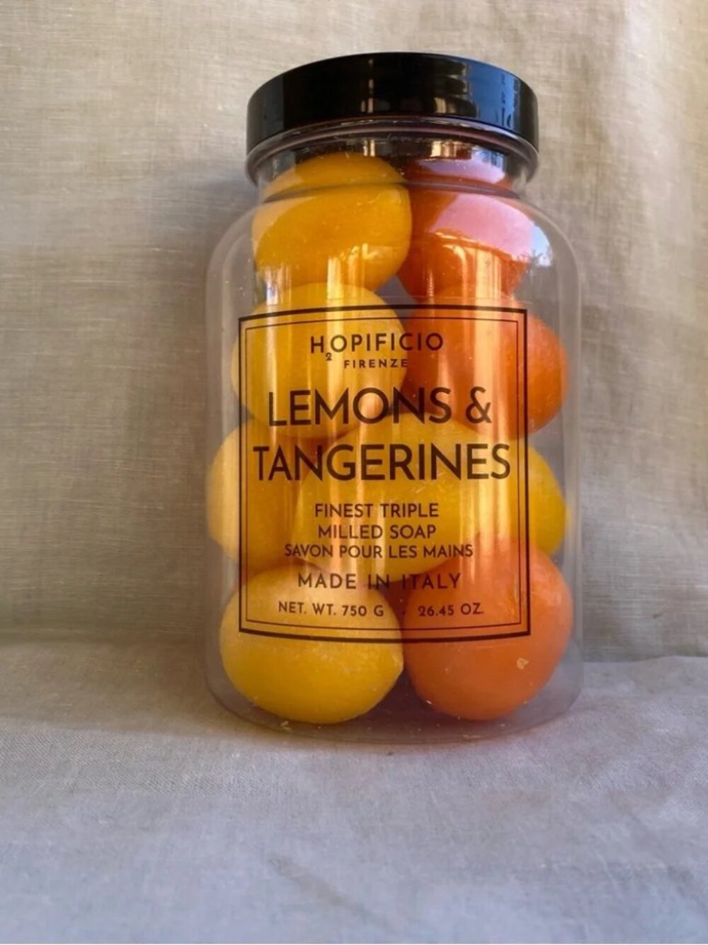 New Hopificio Lemons and Tangerines shaped triple milled hand soap Made in Italy